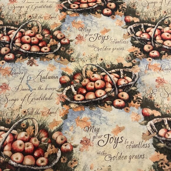 Beautiful APPLES & FALL POEMS Handmade Cotton Pillowcase Standard/Queen - Picture 3 of 3